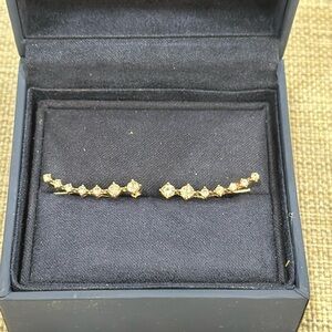 Rose Gold and Crystal Ear Crawler Earrings